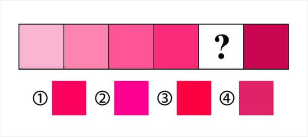 色のグラデーションが自然に見えるのは、どの色でしょう？