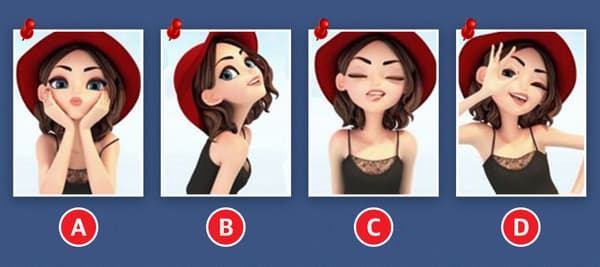 次のうち、女性の恋人が撮ってくれた写真を選択してください！