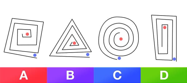 例の中で、赤い点と青い点の距離が一番近く見えるものはどれですか？