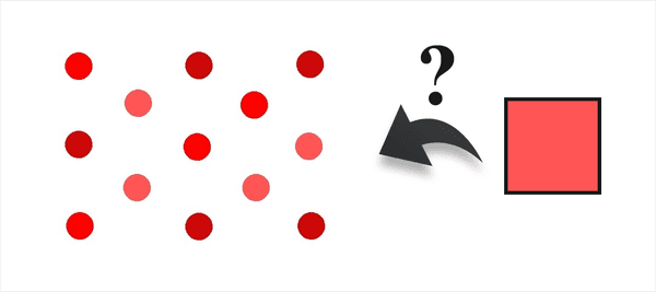 例の色と同じ点はいくつある？