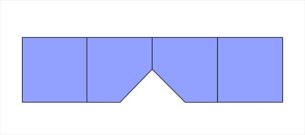 次の絵を折ると、どんな形？