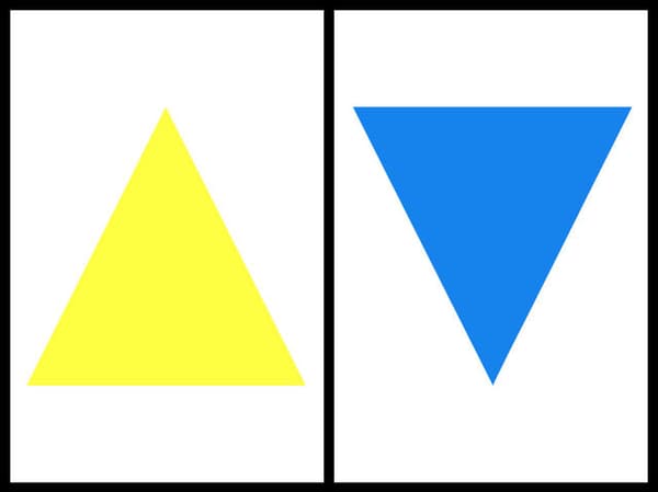 どっちの三角形が小さいですか？
