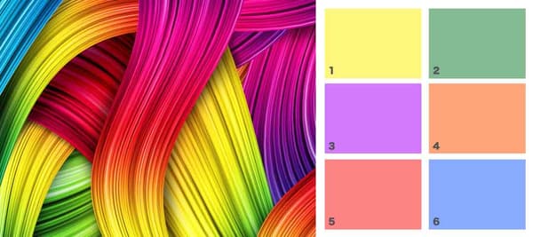 왼쪽 사진에서 받은 느낌과 어울리는 색을 오른쪽 이미지에서 골라보세요.