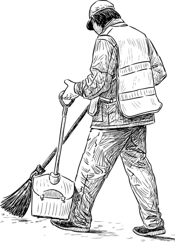 그림 속 남자의 기분이 어떻게 느껴지나요?