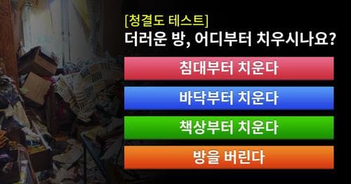 [청결도테스트] 당신은 깔끔한 사람입니까?