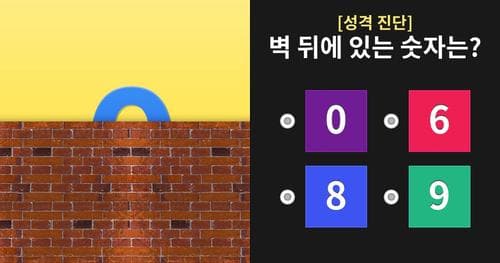 [성격 진단] 벽 뒤에 있는 숫자는 무엇인가요?